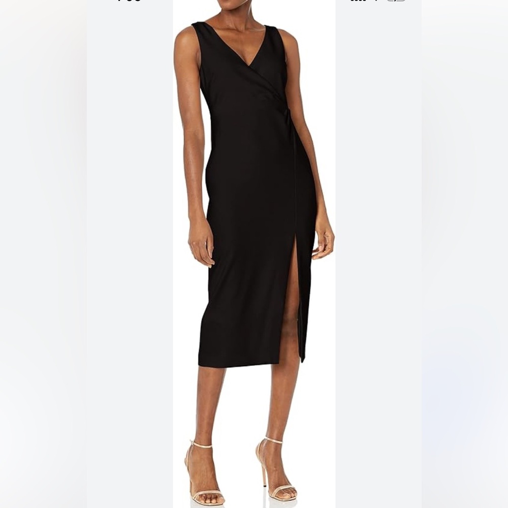 Hugo Boss Sleeveless Black Velvet Mid Dress Size 6